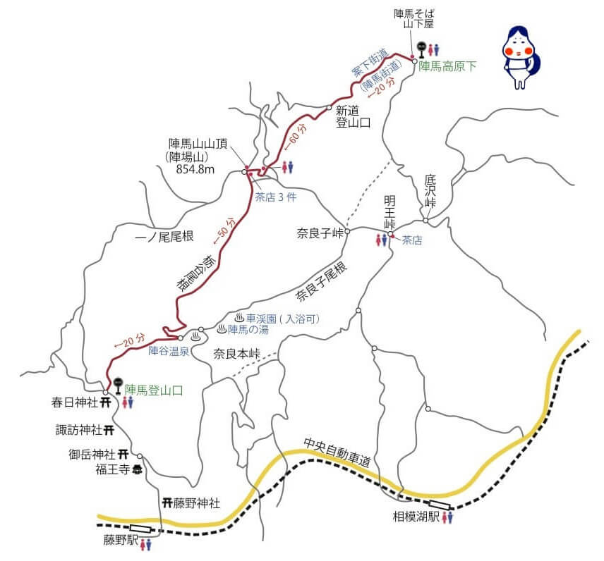 陣馬山 関東日帰りおすすめコース 入門編から中級者コースまで 山おかめ